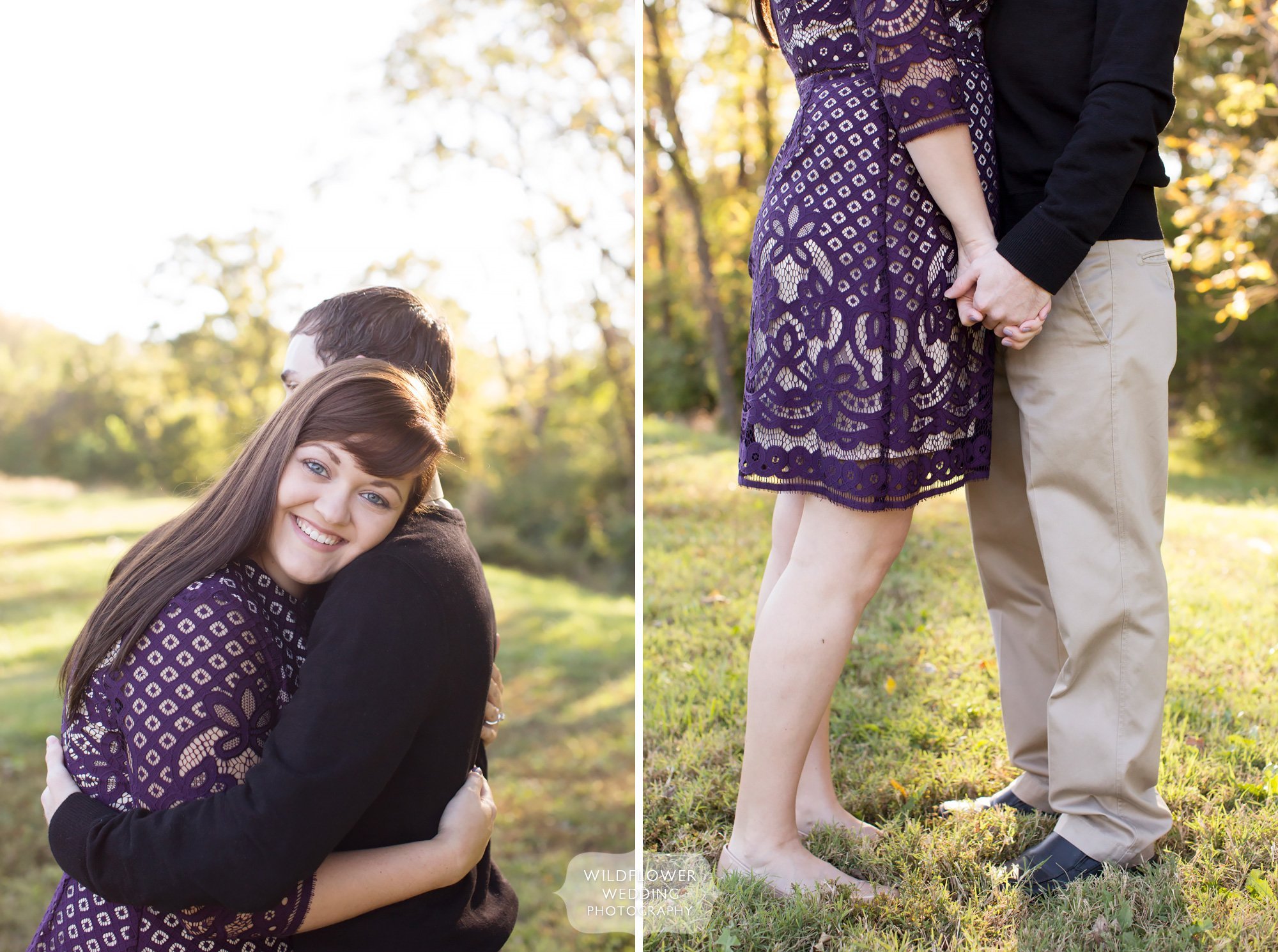 Fine art style engagement photography in October in Columbia, MO.