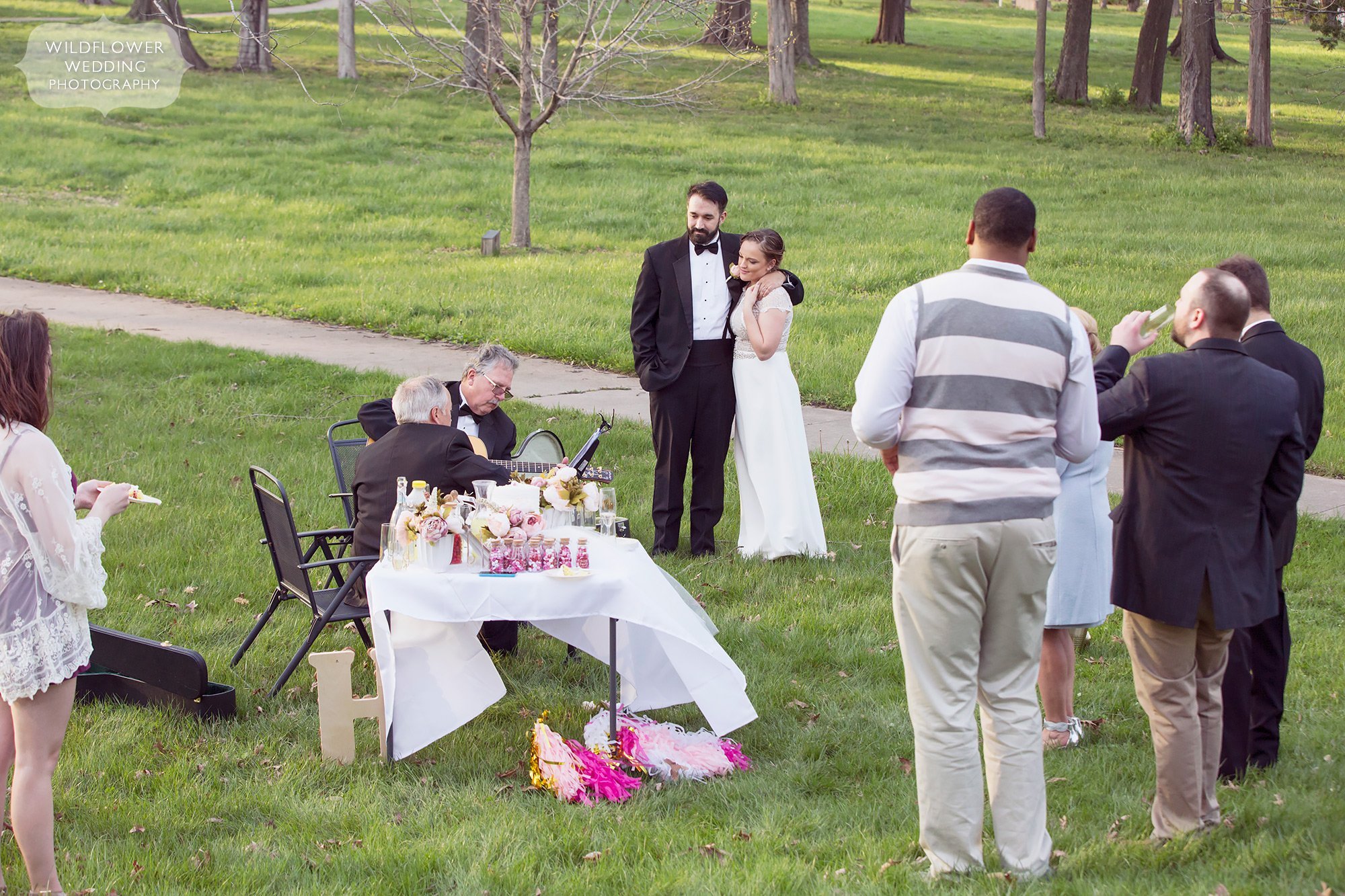Acoustic guitars played after this April elopement in Como at Nifong Park.