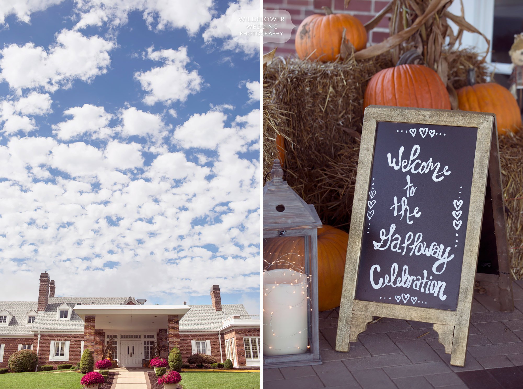 Jefferson City Country Club wedding in October with fall details.