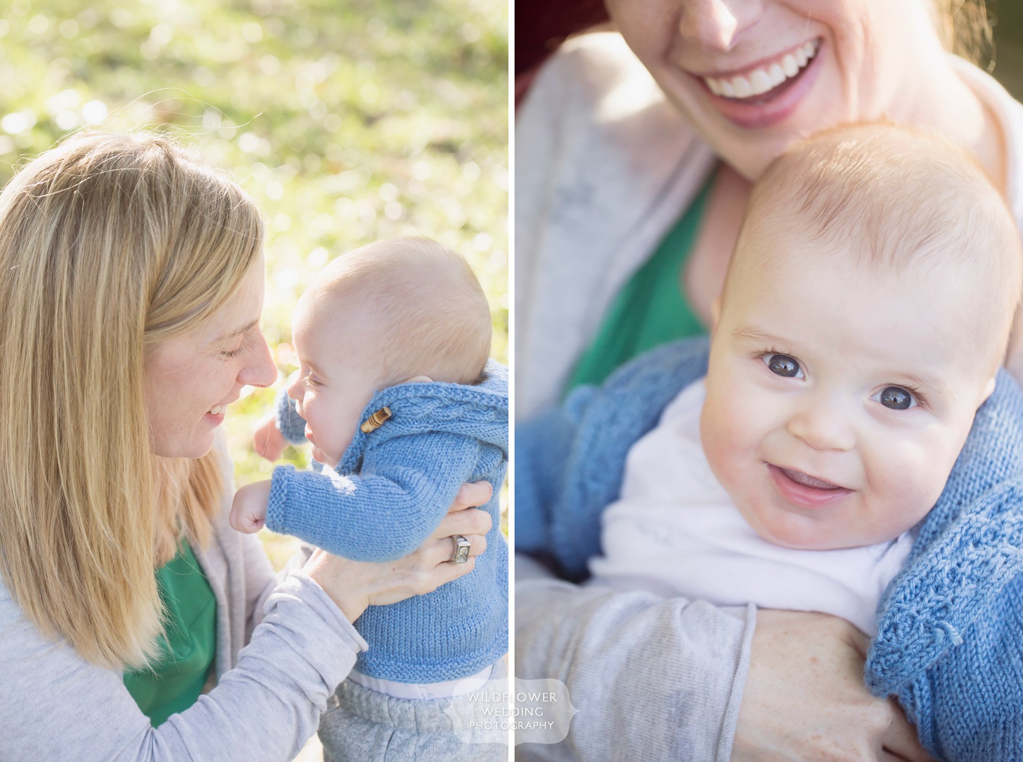 Sweet candid moments of mom and baby during this natural family photo shoot in KC, MO.