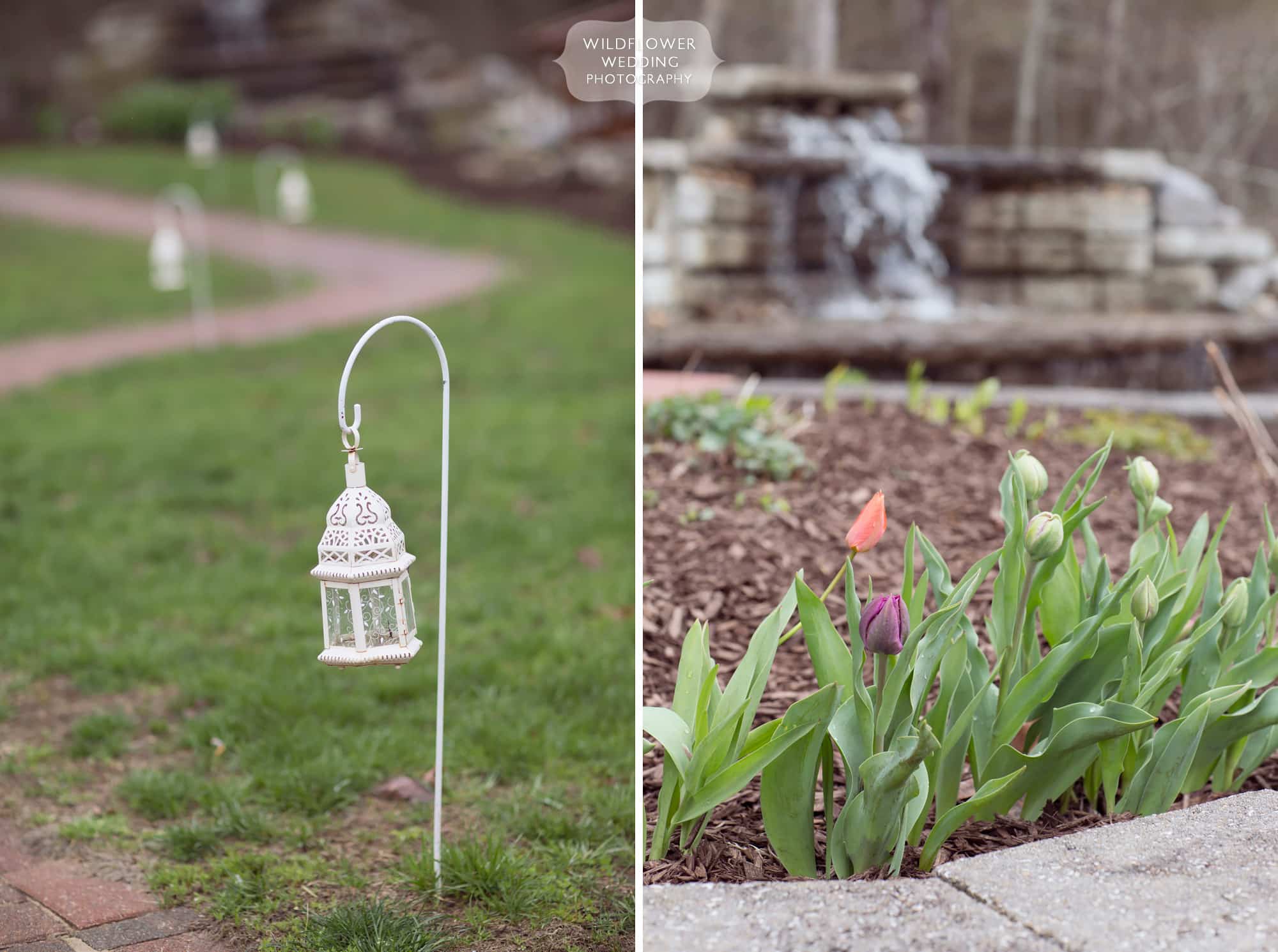 The Little Piney Lodge is the perfect woodsy venue for a spring wedding with tulips.