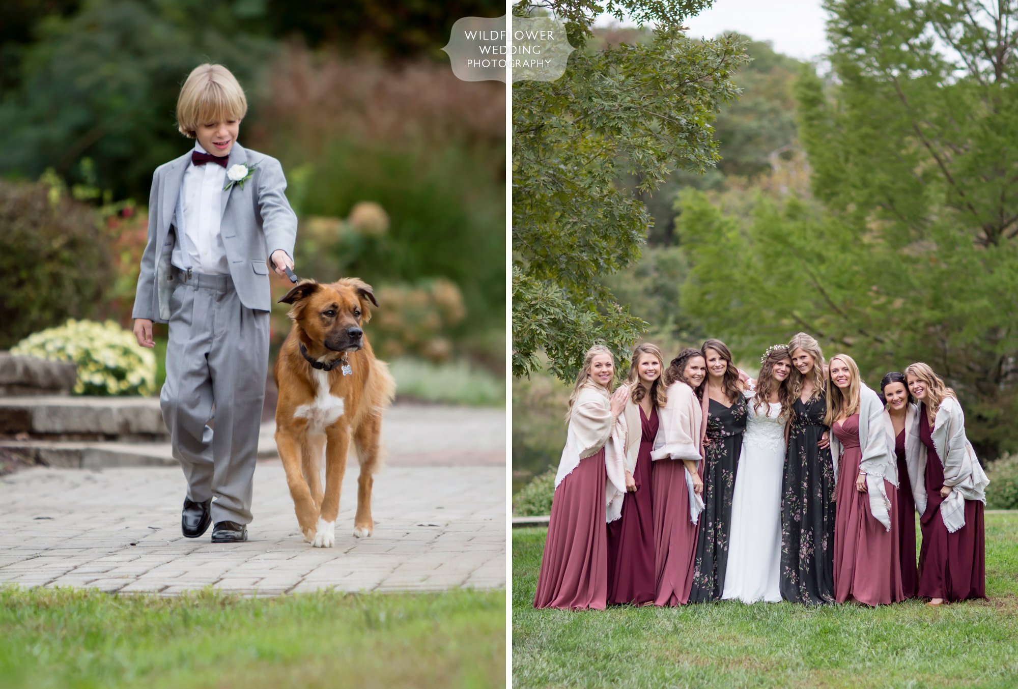 Cozy bridesmaids in merino wraps at this fall wedding at the Little Piney Lodge.