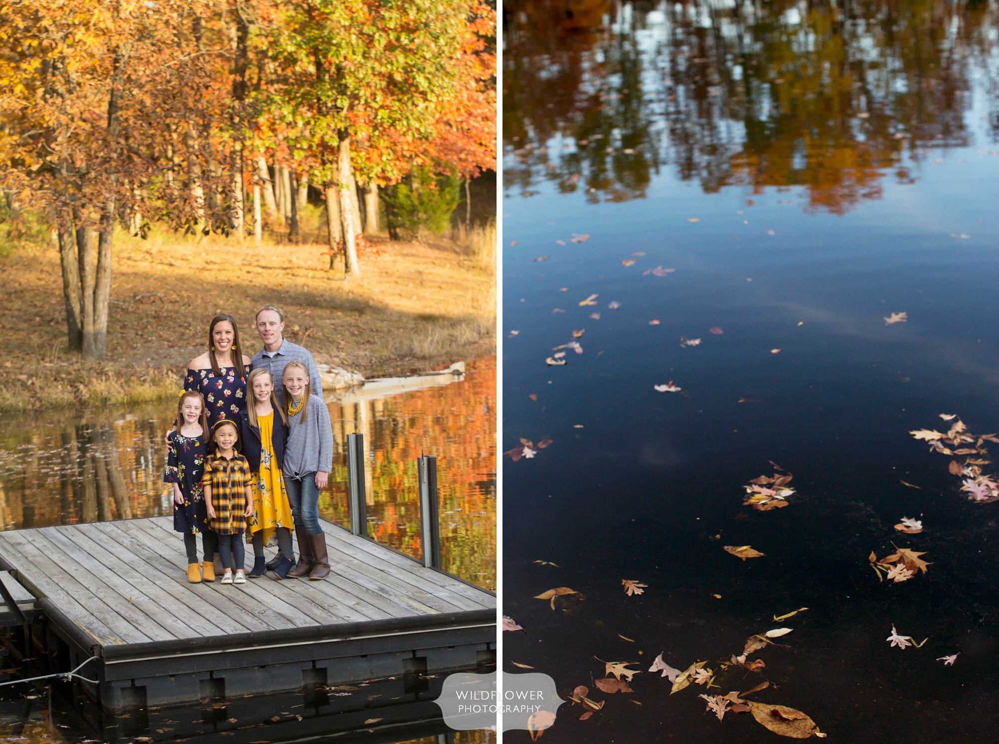 Beautiful fall foliage for family pictures outside in Columbia, MO.