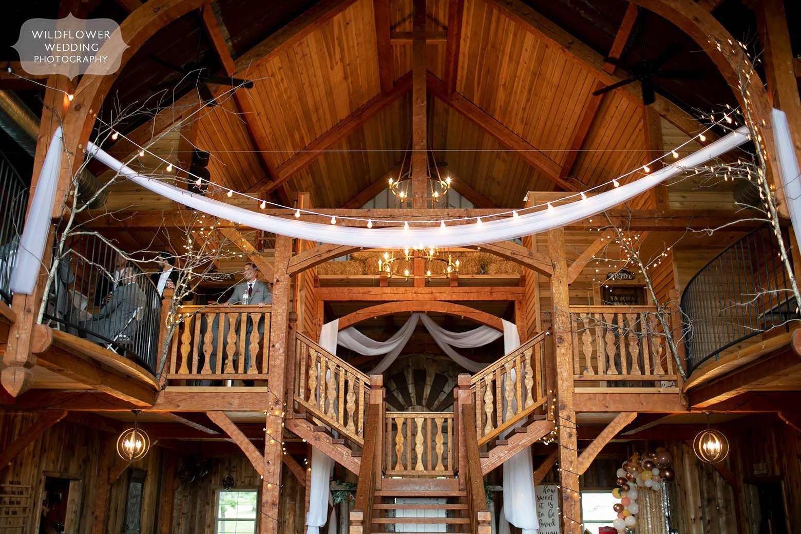Indoor view of the rustic Weathered Wisdom Barn venue in the Ozarks, MO.